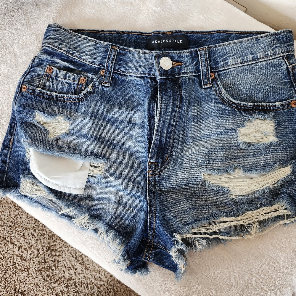 Aeropostale Women's Blue Denim Shorts